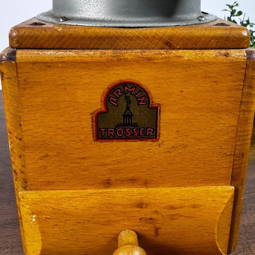 Vintage Armin Trosser Brimaz 200 Coffee Grinder West Germany Wood Hand Crank